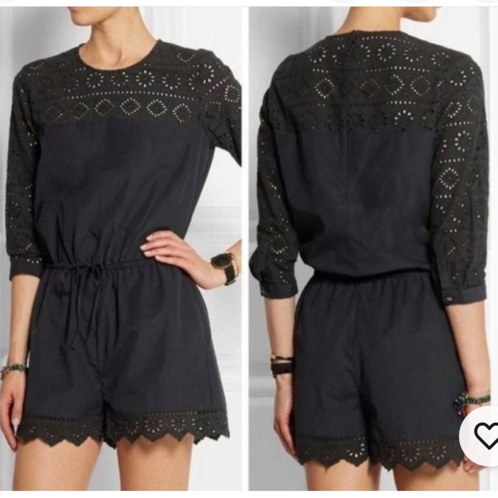 Madewell Black Eyelet Romper